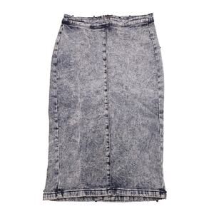 Iris Acid Wash Pencil Jean Skirt, Size Small